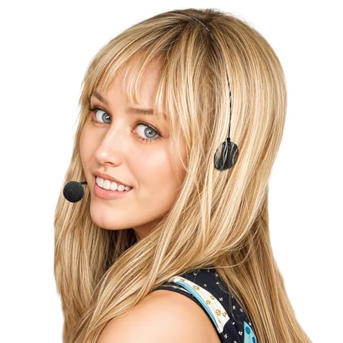 Zadin Hannah Montana Costume,Britney Spears Costume,Fake Microphone Headset Prop Mic,Pop Star Lizzie Mcguire
