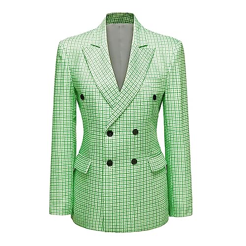 Women's Elegant Business 2 Piece Office Lady Suit Set Plaid Work Blazer Pant Long Sleeve Blazer Jacket and Suit Pants3