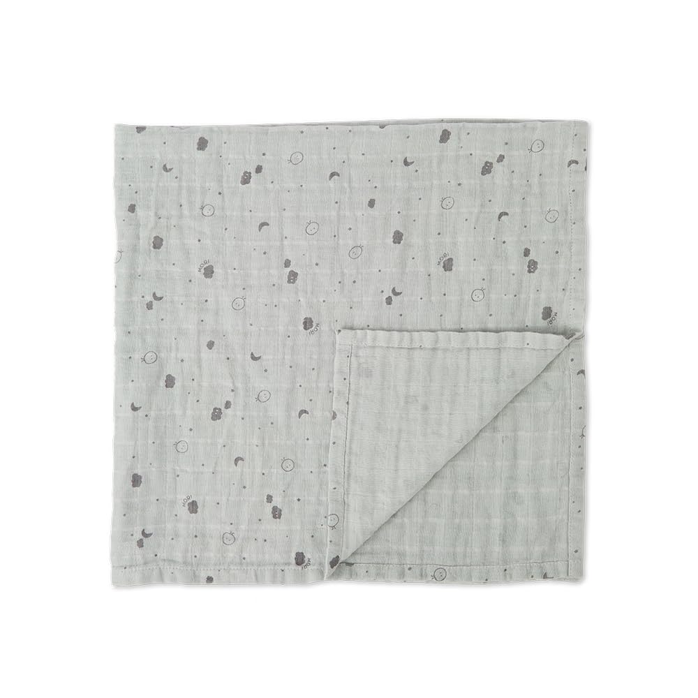 Mori Unisex Infant Grey Muslin Swaddle Cloth Cotton 110X110cm Breathable Lightweight Pre-Washed For Infants Durable Comfortable Receiving Blanket Ideal For Swaddling Or Nursing