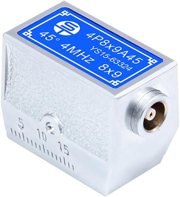 Ultrasonic Flaw Detector Angle Beam Probes/Transducers 4 MHz Collection w/Dual Crystal/Elements for NDT Testing (4P8x9A45)