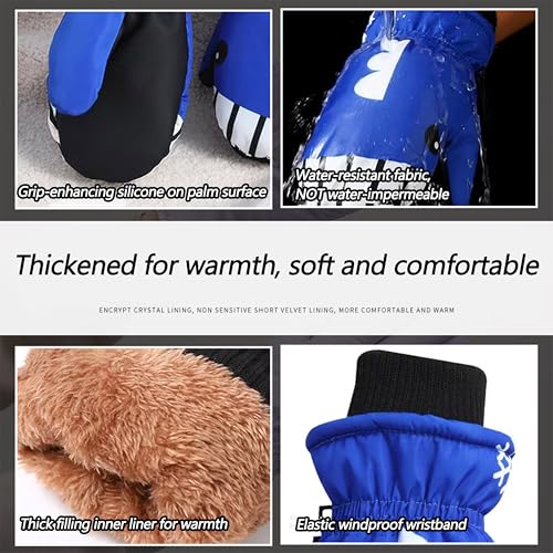 Mawjom Kids Winter Warm Ski Gloves - Outdoor Mittens for Girls Boys 4-8 Years - Image 3
