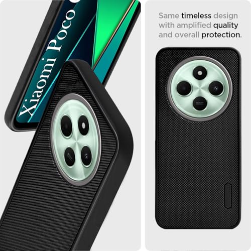 Image of Jkobi Back Cover Case for Poco C75 | Poco M7 (Textured Grip Design | Micro-Fiber Cloth Inside | Slim and Light Weight | Soft Touch and Feel | Black)