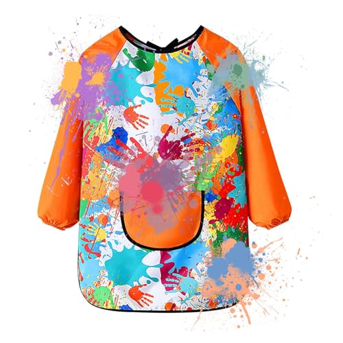 Delantal de pintura para niños, abrigo de pintura de poliéster, delantales impermeables de poliéster para niños, bata de poliéster para juegos acuáticos, cocina, manualidades, pintura y escritura