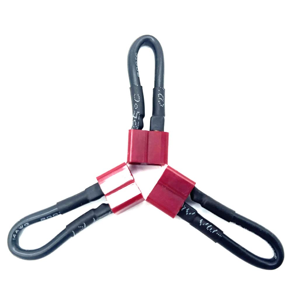 JIECHUN 3 Pcs Bind Plug Loop Connector Short Circut Battery Jumper Cable with for T Plug Plug Quadcopters Accessories