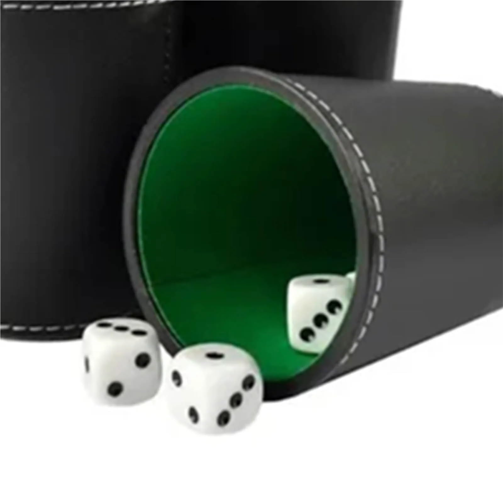 5-teiliges Würfelbecher-Set aus PU-Leder mit 20 Punktwürfeln, exquisites Handgefühl, Schwarze Schüttelbox for Bar und Zuhause FüR WüRfelspiele