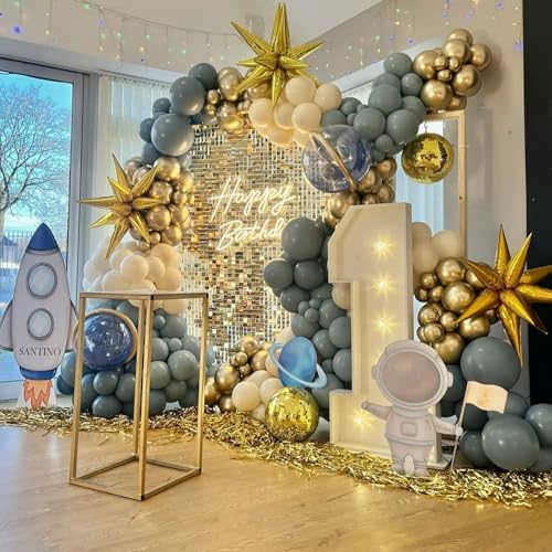 Image of Blue Balloons, 113Pcs Different Sizes Pale Aqua Blue Balloon Arch Garland Kit 18 /12 /10 /5 Inch, Matte Retro Powder Light blue Latex Helium Balloon for Birthday Boho Baby Boys Shower Party Decorations
