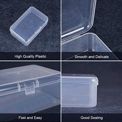 Image of BENECREAT 27 Pack Mixed Size Rectangle Mini Clear Plastic Bead Storage Containers Box Case with lid for Items,Pills,Herbs,Tiny Bead,Jewerlry Findings, and Other Small Items