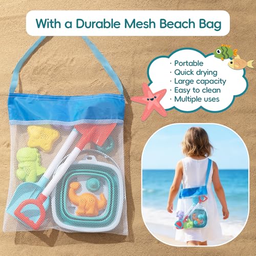 image for Sawaruita Beach Toys for Kids - Sand Toys Set Includes Collapsible Buc