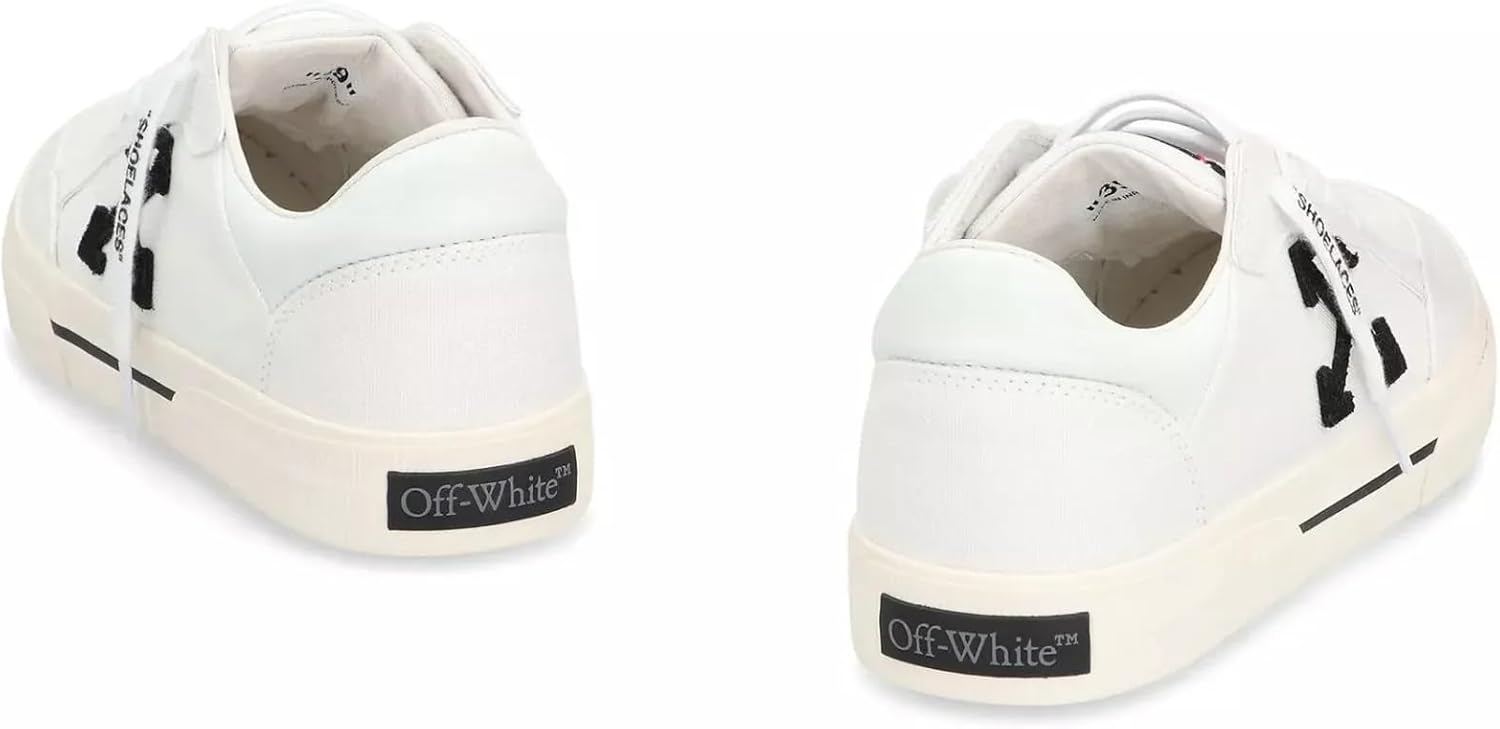 Cotton Low Vulcanized Sneakers for Men Off-White - Image 4
