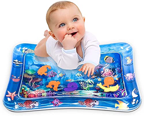 Image of Baby Kids Water Play Mat Toys Inflatable Tummy Time Leakproof Water Play Mat, Fun Activity Play Center Indoor and Outdoor Water Play Mat for Baby Multicolor