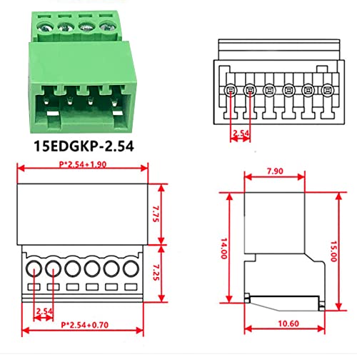 Jienk 5Set 4-Pin 125V 4A 2.54Mm 0.1" Pitch Pcb Mount Screw Terminal Block Connector For 26-18Awg Cable #TOP5