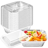 LeonBach Einweg-Mini-Kastenformen mit Deckel, 0,5 kg, Einweg-Brotpfannen, kleine Aluminiumfolie, Kastenformen mit Deckel für hausgemachte Backwaren, Verpackung, Aufbewahrung, Mitnehmen, 30 Stück