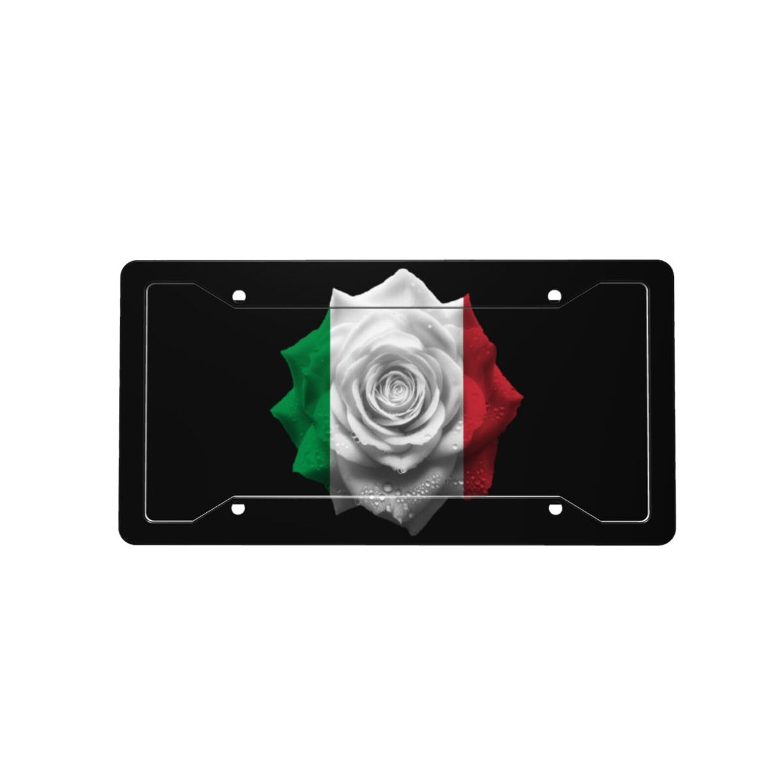 GenericFlowers Italy Italian Flag License Plate Family Front License Plate Metal Car Plate Car Decoration Aluminum Novelty License Plate Standard License Plate Personalized License Plate 4-Hole