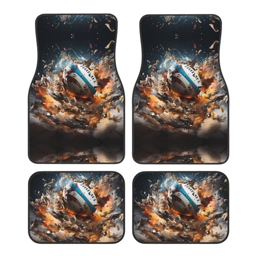 Tapis de voiture Rugby on Fire pour en finir avec les sols sales et glissants