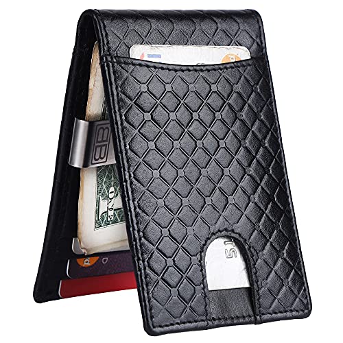 Image of Brooklyn Bridge Genuine Leather Money Clip Wallet for Men - Premium Slim RFID Protected Wallet with Cash Clip & Multiple Card Slots, Smart Front Pocket Design, Stylish Gift for Men
