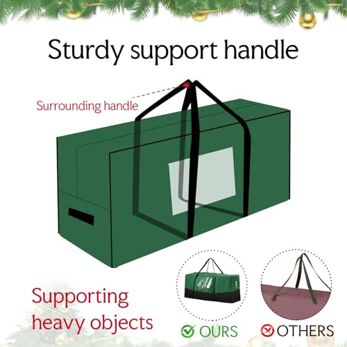 Image of Christmas Tree Storage Bag 8 Ft Artificial Tree 600D Oxford Storage Bag | Waterproof Christmas tree storage bag (48x15x22in) Dual smooth zippers, reinforced handles & label pocket dust /moisture-proof