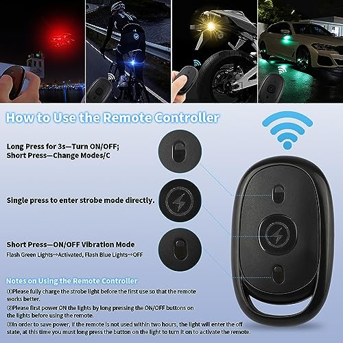 Pifoog PIFOOG88 6Pcs Wireless Led Strobe Lights With Remote Anti-Collision Light Usb Charging High Brightness Led Motorcycle Lights For Cars Drone Aircraft Trucks Bike Scooter Night Wraning Flashing Lights thumb #2