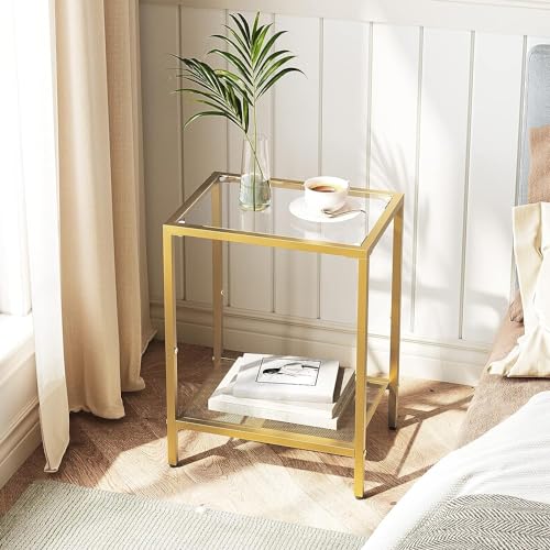 Arrow Crafts Tempered Glass Top, TV Tray Table for Small Space, S...