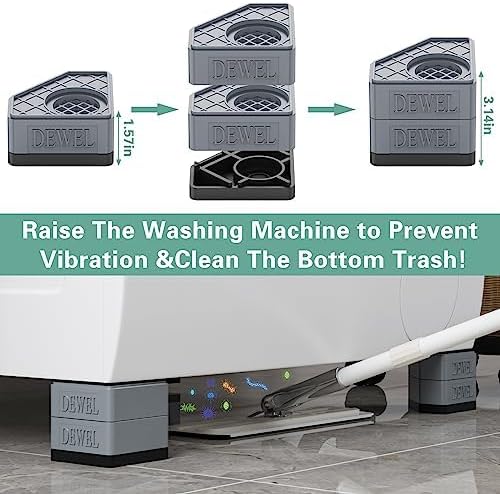Miniatura 4 de SEISSO Almohadillas antivibración para lavadora. Pedestales de goma duraderos para lavadora y secadora. Capacidad de carga de 1100 libras de