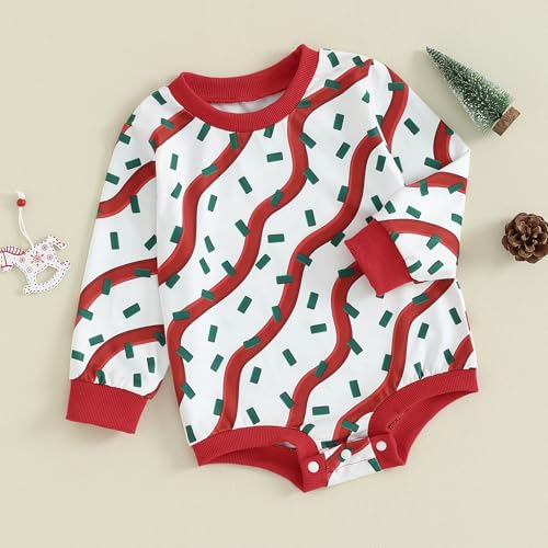 Baby Girl Boy Christmas Clothes Letter Print Sweatshirt Romper Infant Long Sleeve Bubble Romper Winter Outfit3