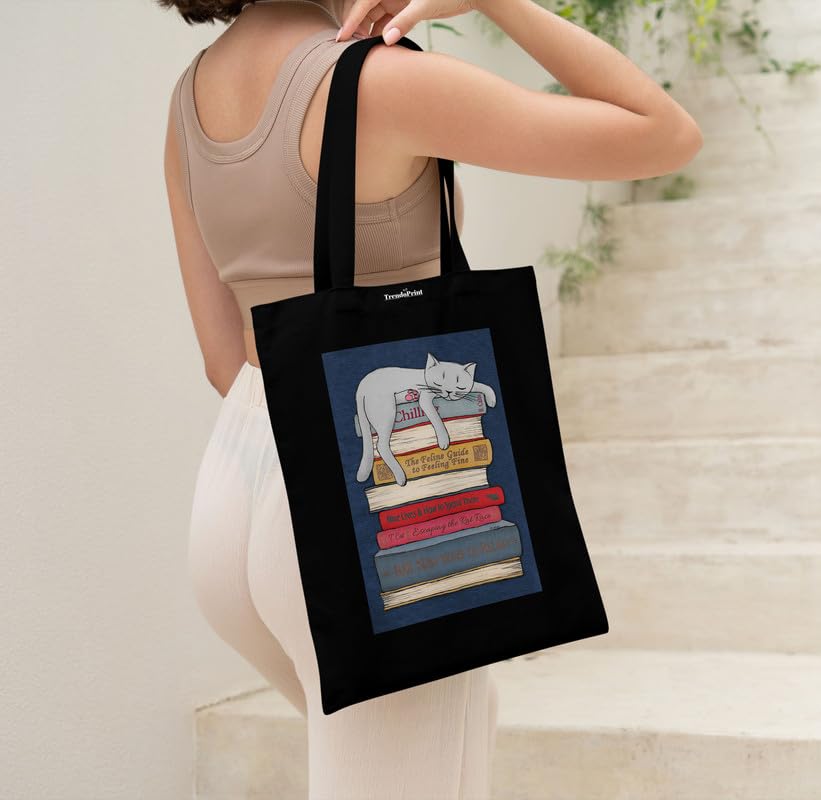 Image of TrendoPrint Reusable Shopping Bag Canvas Tote Bag for Grocery, College, Office & Shoulder Handbag Travel Bag for Men and Women (14x16 inches)