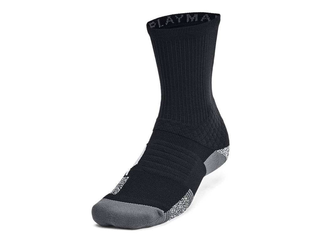 Under Armour Unisex Playmaker Team Crew Socks - Sweat-Activated Grip LG