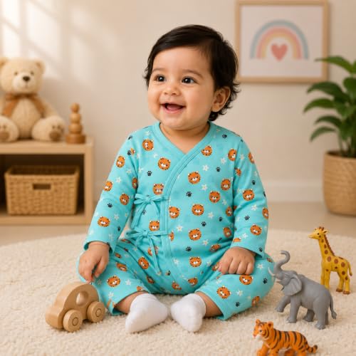 Image of The Mom Store Baby Romper Jabla Style For Boys And Girls | Cotton | Soft Infant Bodysuit | Trendy Stylish Sleepwear For Newborn Baby | Printed | Unisex Comfortable Everyday Baby Wear