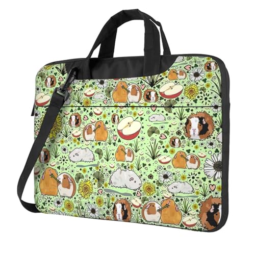 Housse ordinateur 13 pouces avec bandoulière motif cochon d'inde noir