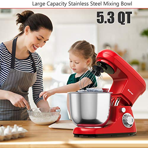 image for COSTWAY Stand Mixer, 6-Speed Tilt-Head Stand Mixer, 500W, Kitchen Elec