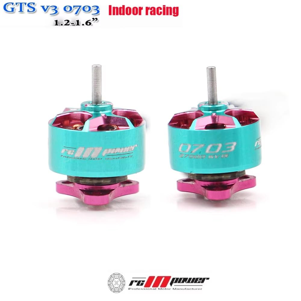 GTS V3 0703 27000KV Mini FPV bezszczotkowy do silnika RCINPOWER 1S Lipo do śmigieł 1-calowych RC FPV Racing Drone (4 szt. 0703 27000KV)
