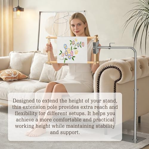Image of MARGAR Workstand Extension Pole, exclusively embroidery workstands, Adjustable Height, Designed for Wide Sofas, Heavy Duty Metal Construction, Stable Support, Tool Free Installation