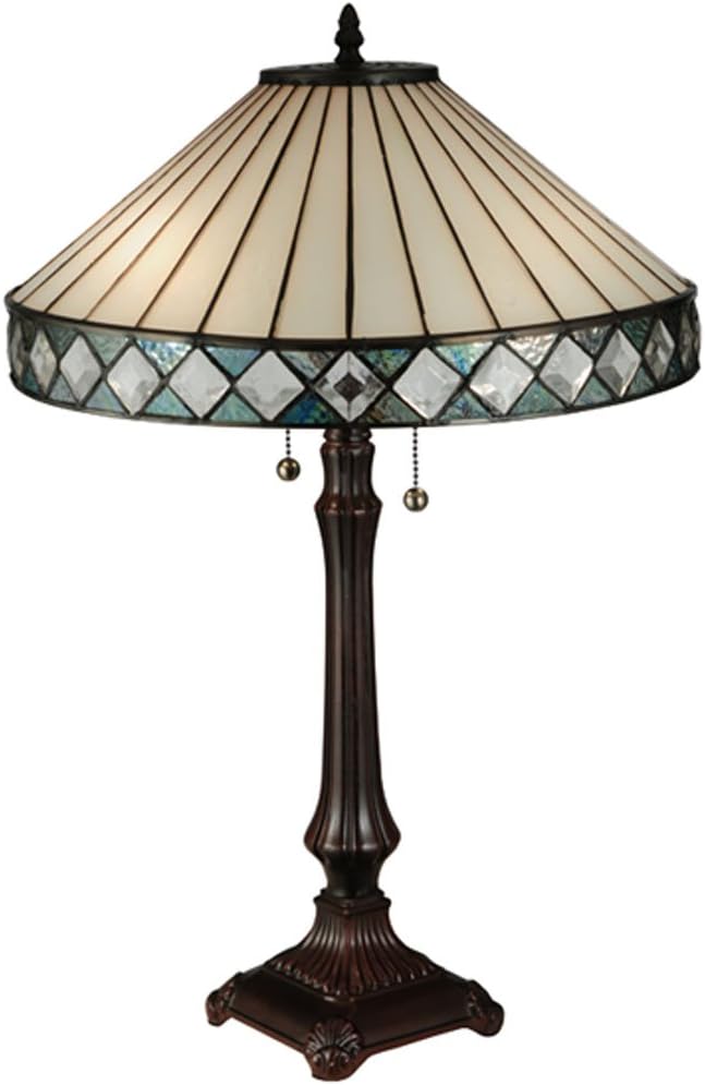 Meyda Tiffany 134537 Diamondring Table Lamp, 25" H