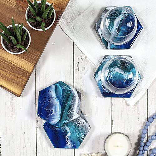 100 Pack Ceramic Tiles For Crafts Coasters, Hexagon White Tiles Unglazed 4-Inches With Cork Backing Pads, For Alcohol Ink Or Acrylic Pouring, Diy Make Your Own Coasters, Mosaics, Painting Projects #TOP3