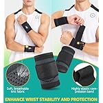HiRui Wrist Brace/Wraps Wrist Compression Strap and Support for Work Fitness Weightlifting Sprains Tendonitis, Carpal Tunnel Arthritis, Pain Relief, Adjustable Wristbands 2 PACK (Black, M) - Image 2