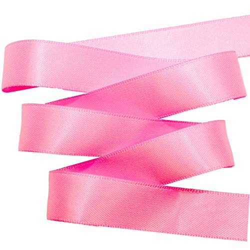 Image of Morex Ribbon 08816 /50-156 Double Face Satin Ribbon, 3 /8 inchx 50 Yd, Hot Pink