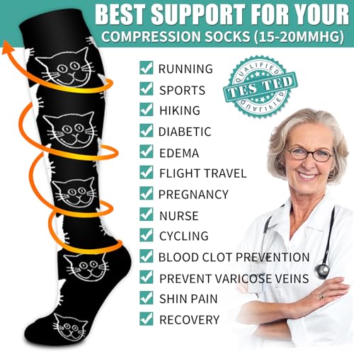 Image of Laite Hebe 3 Pack Medical Compression Sock-Compression Sock For Women and Men Circulation -Best for Running,Nursing,Athletic Sports