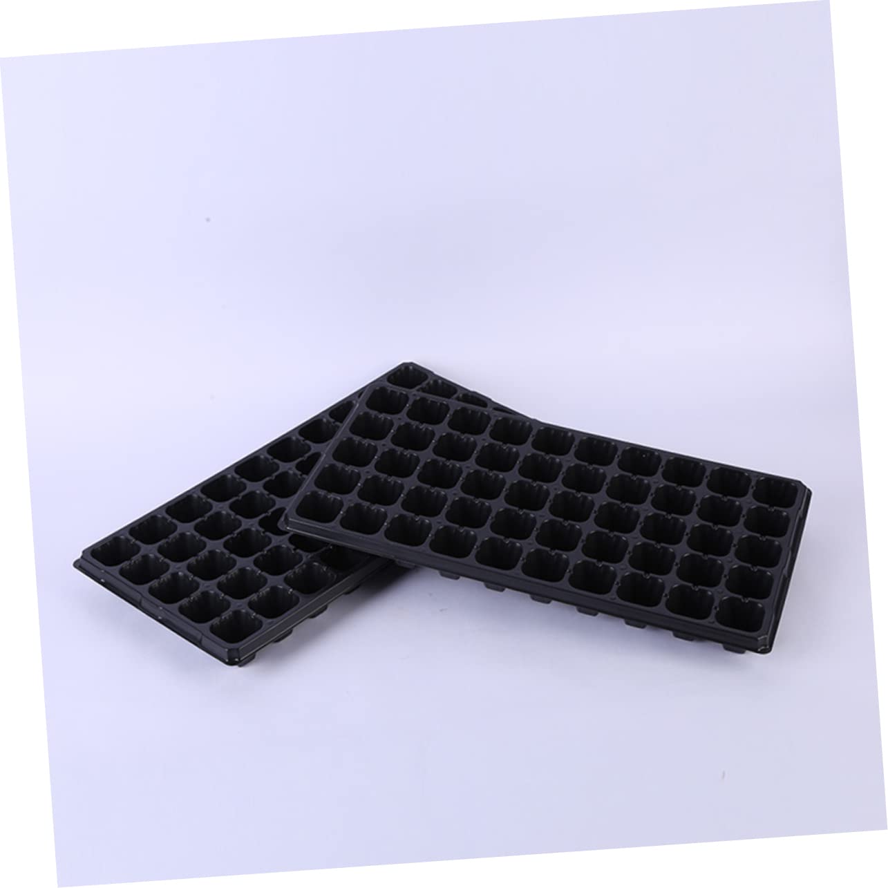TOYANDONA Bandeja de Cultivo para Plantas 50 Cavidades de PVC Negro, Multi Ranuras sin Dañar Raíces, Paquete de 6 para Vivero y Cultivo al Aire Libre