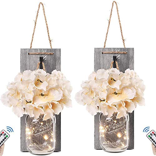 Guirlandes lumineuses LED d'exception appliques bocaux Mason couleur champagne