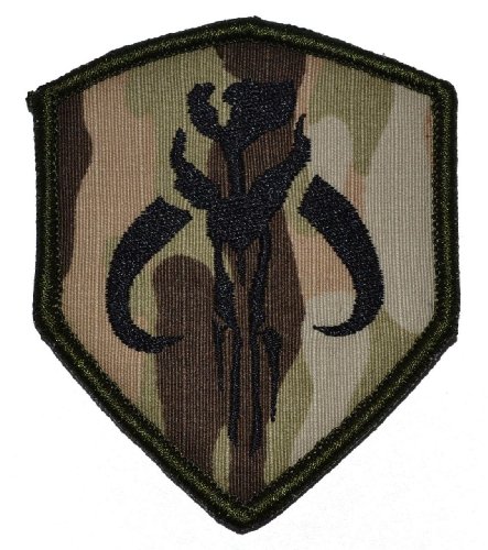 Mandalorian Bantha Skull Mercenary 2.5x3 Shield Patch - Multicam