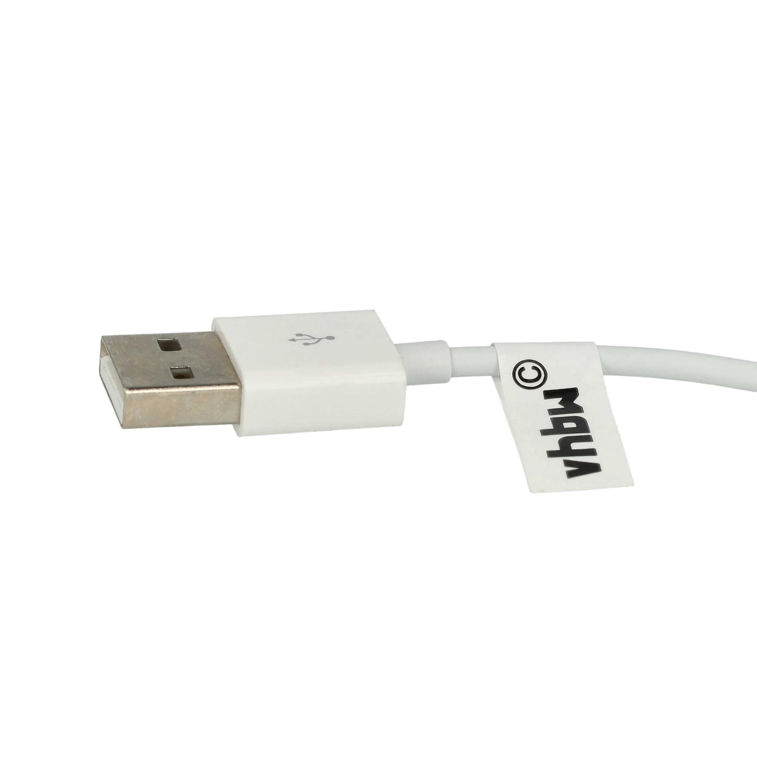 vhbw Kabel USB do ładowania danych kompatybilny z Apple IPod Shuffle 3G, odtwarzacz MP3 2G, biały, 10 cm