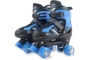 Adjustable Boys Roller Skates: Light Up Wheels for Indoor and Outdoor Fun (Ages 5-8)