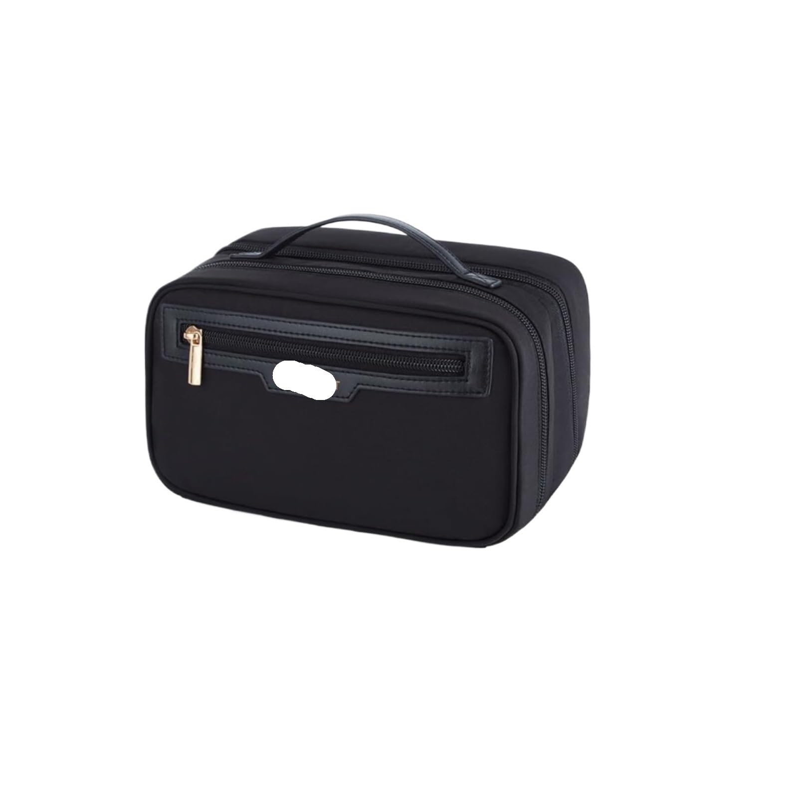 Porta Trucchi Pochette Trucchi Borsa for cosmetici da viaggio Borsa portatile con ampia apertura for gli oggetti essenziali da viaggio delle donne Trousse Trucchi Donna(Black)