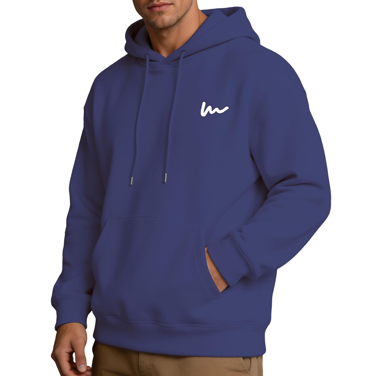 Felpa Uomo con Cappuccio Felpa Regular Fit con Coulisse e Manica Lunga