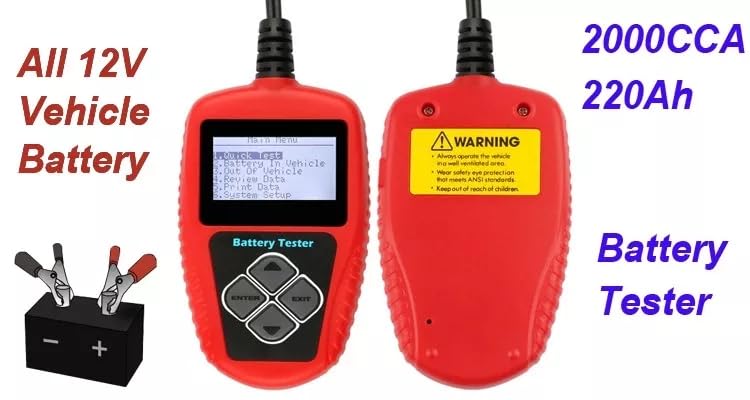Car Battery Tester Quicklynks BA101 12V 100-2000CCA Battery System Detect Auto Load Battery Analyzer Car Battery Tool(BA101)