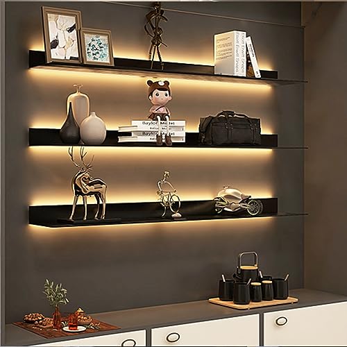 Étagère murale flottante LED et rangement design pour salon