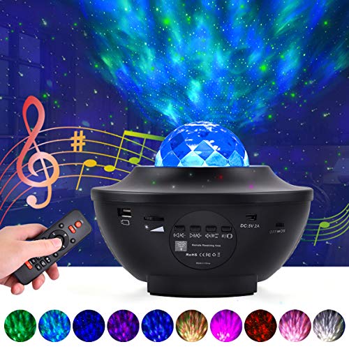 Funkprofi Night Light Projector with Music, 2 in 1 Star Night Light Lamp