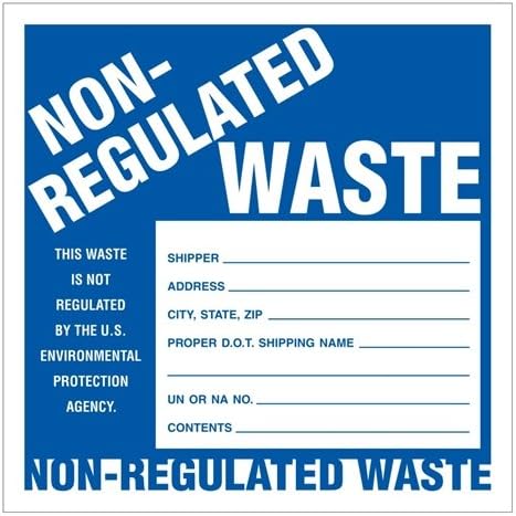 Non-Regulated Waste Industrial Labels, 6 x 6 inches, Paper, Pack of 100