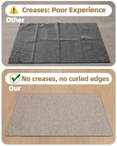 Color&Geometry Ultra-Thin Indoor Door Mat Entrance,17"x30"Light Brown Linen - image 5
