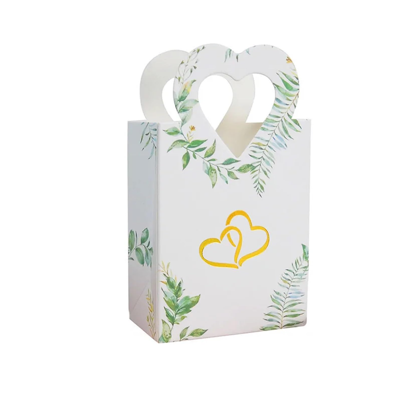 Sacs-cadeaux, White Heart Shaped Candy Favor Boxes 6x3.8x10.5cm Valentine Wedding Party 25/50 Pcs(50pcs)