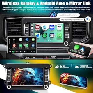 SIXTOP 2G+64G Android 13 Car Stereo for VW Polo Caddy Transporter T5 T6 Golf Tiguan Skoda Octavia Fabia Seat 7" HD Touch Screen Car Radio with Wireless CarPlay Android Auto GPS WIFI RDS FM Bluetooth